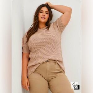 Pull Over Chunky Short Sleeved Sweater